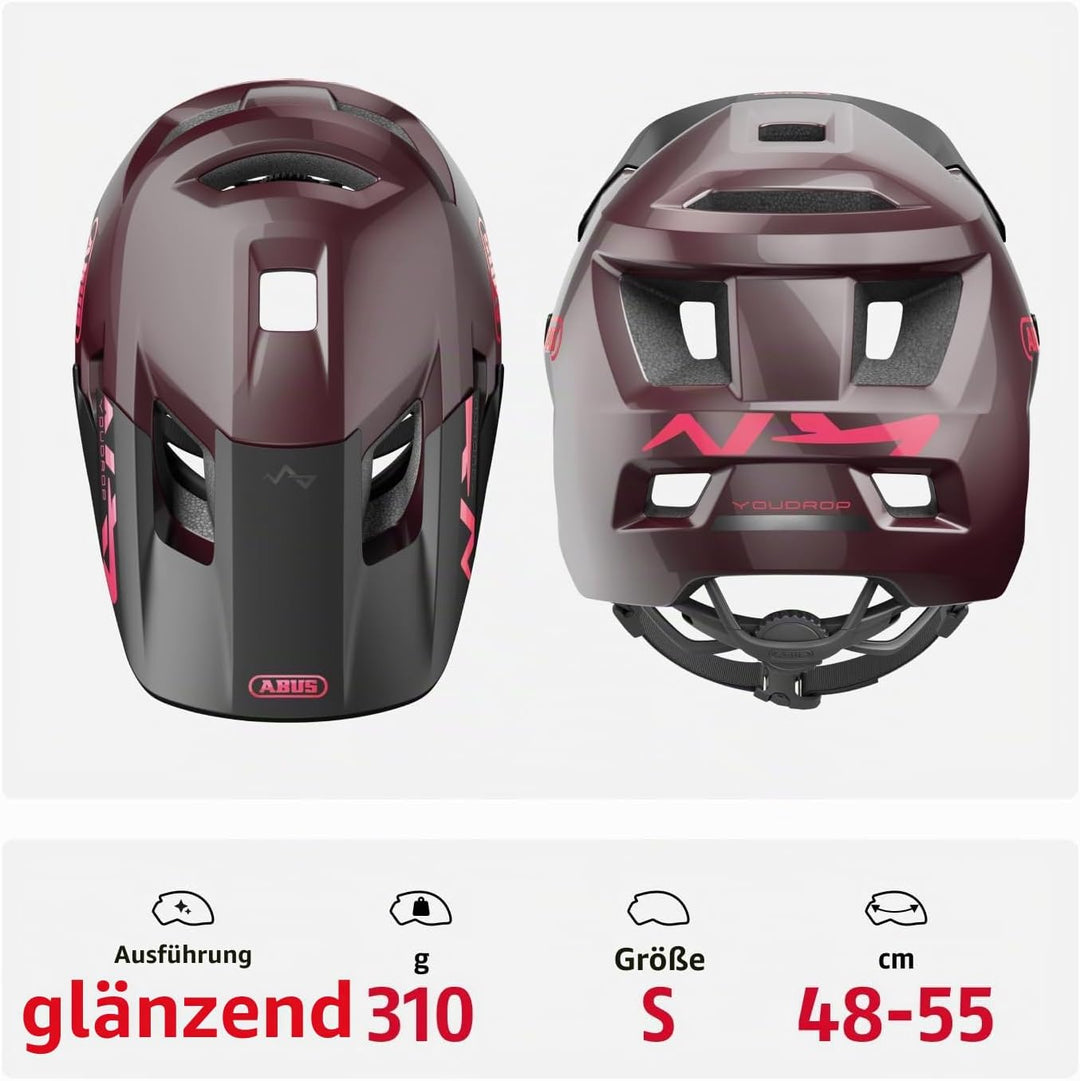 ABUS MTB-Helm YouDrop - Fahrradhelm für Kinder und Jugendliche - für den Alltag oder Touren im Gelän