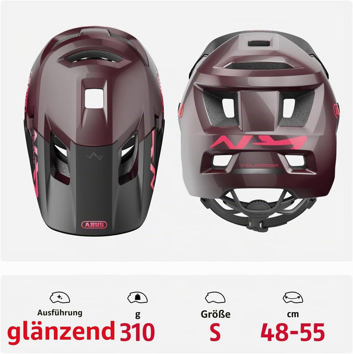 ABUS MTB-Helm YouDrop - Fahrradhelm für Kinder und Jugendliche - für den Alltag oder Touren im Gelän