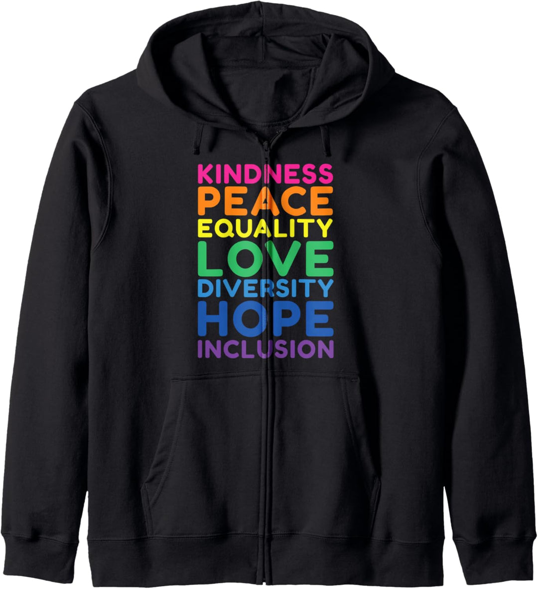 Freundlichkeit Frieden Gleichheit Stolz Regenbogen Kapuzenjacke