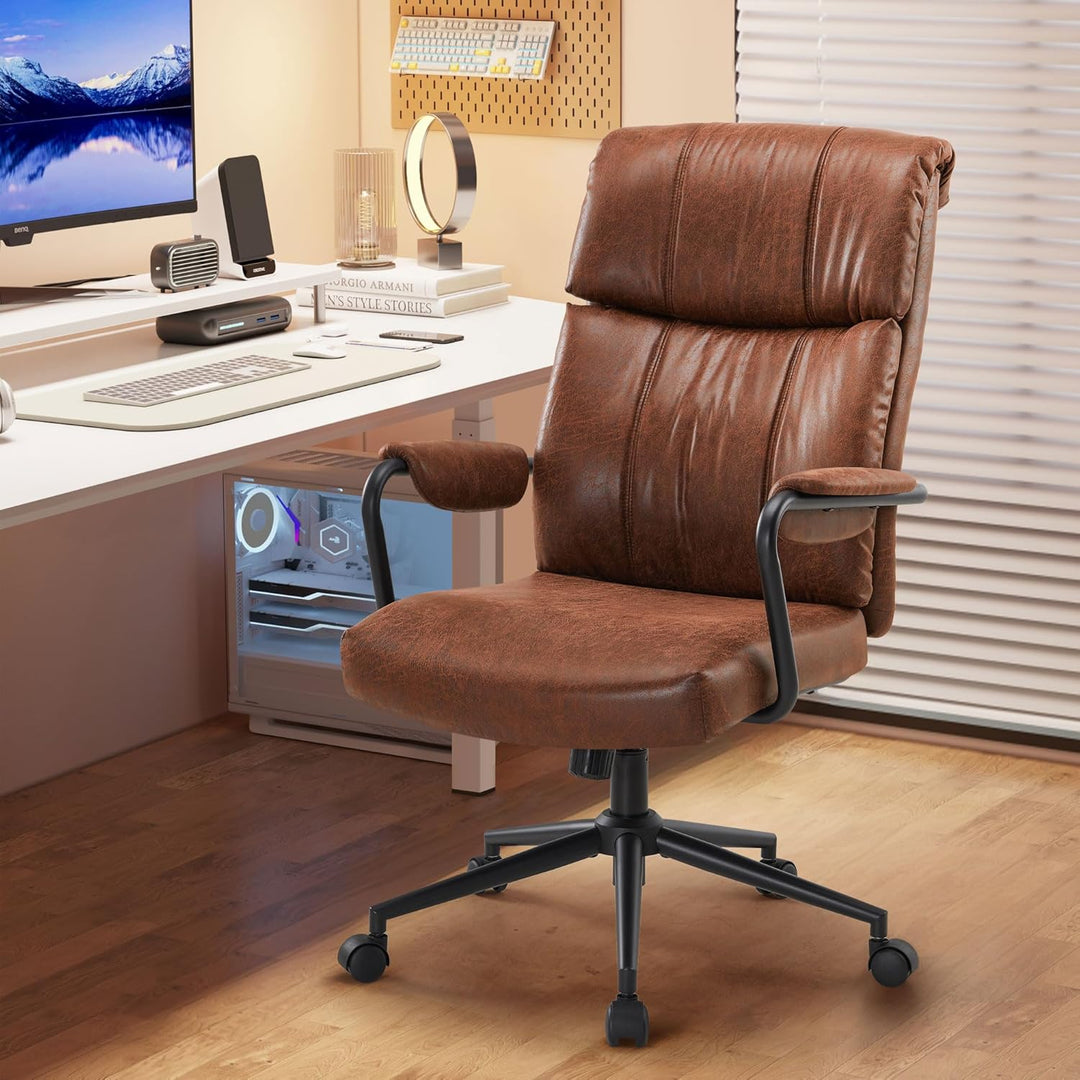 IWMH Bürostuhl Ergonomisch, Schreibtischstuhl für Arbeitszimmer, Drehstuhl mit Lumbalstütze, hoher R