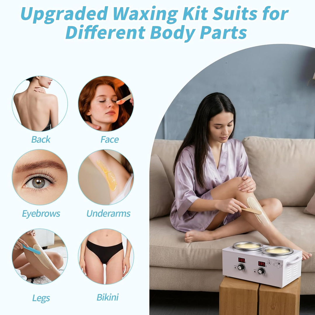 Doppel Wachswärmer mit temperaturanzeige, iklestar Professionelles digitale Wax Maschine zur Haarent