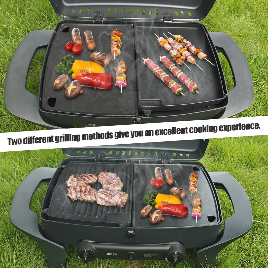 GFTIME 32 x 24cm Gusseisen Grill-Wende-Platte für Enders Urban, Urban Pro, Explorer, Explorer Pro, G