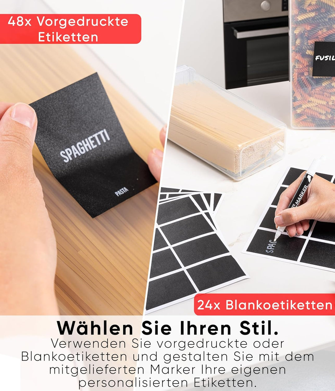 Deco haus Vorratsdosen mit Deckel 24 Set L - Aufbewahrungsbox Küche Luftdicht Vorratsbehälter - Fris