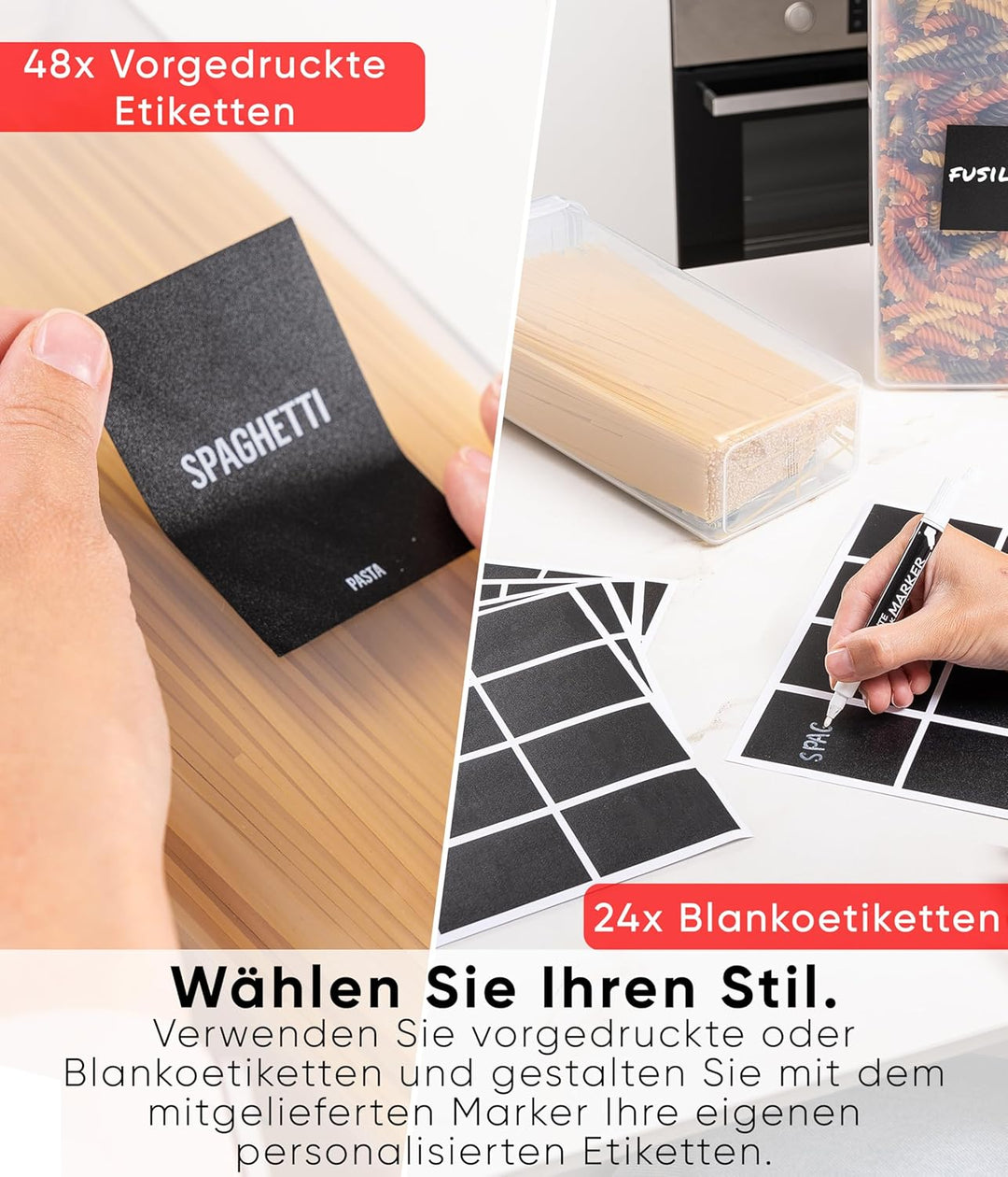 Deco haus Vorratsdosen mit Deckel 24 Set L - Aufbewahrungsbox Küche Luftdicht Vorratsbehälter - Fris