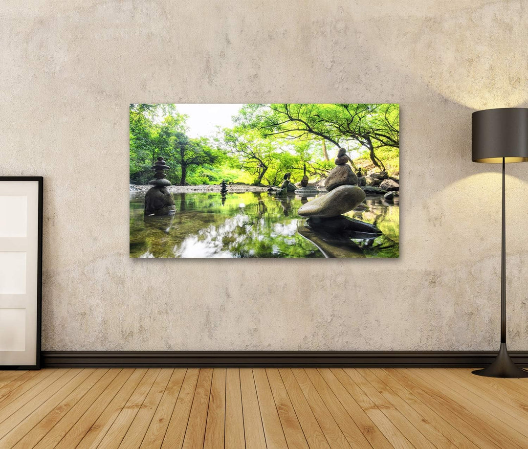 islandburner Bild auf Leinwand Zen Meditation Landschaft Ruhe Spirituelle Natur Umwelt Stein Balance