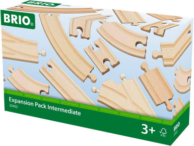 BRIO Bahn 33097 - Frachten Set Deluxe & Bahn 33402 - Mittleres Schienensortiment Bundle mit Mittlere