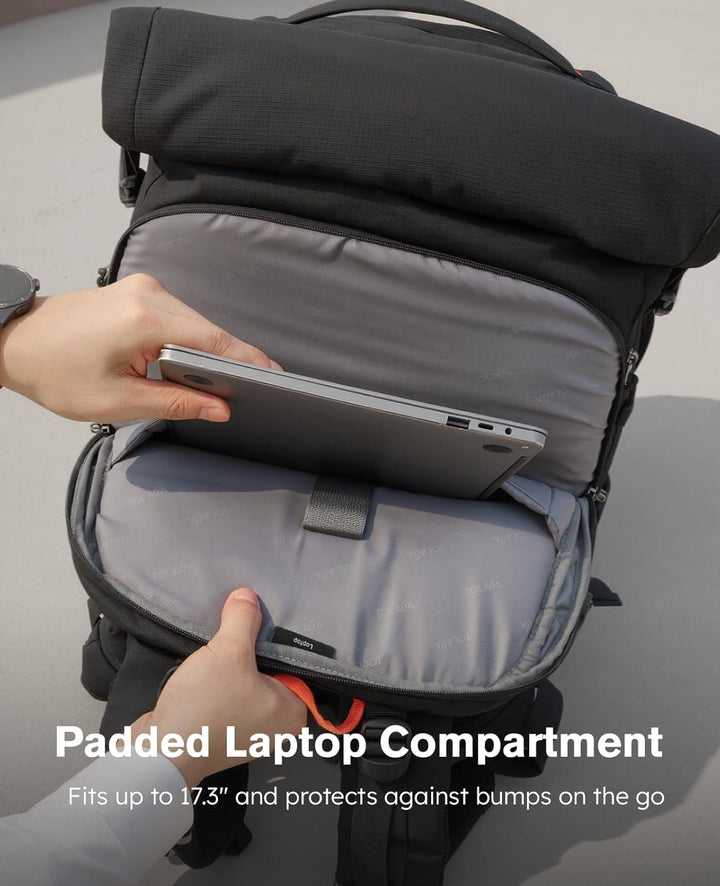 Tolaccea Reiserucksack, Gross Handgepäck Rucksack, TSA-Freundlich Rolltop Laptop Rucksack für 17,3 Z