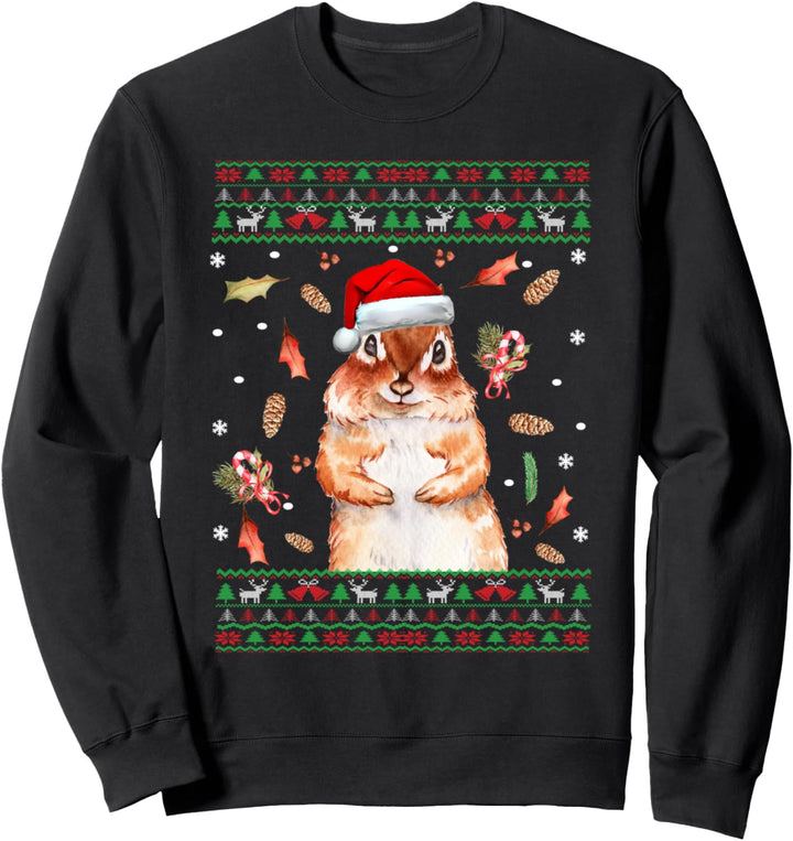 Weihnachtsmütze Eichhörnchen Ugly Christmas Sweater Tree Vacation Xmas Sweatshirt