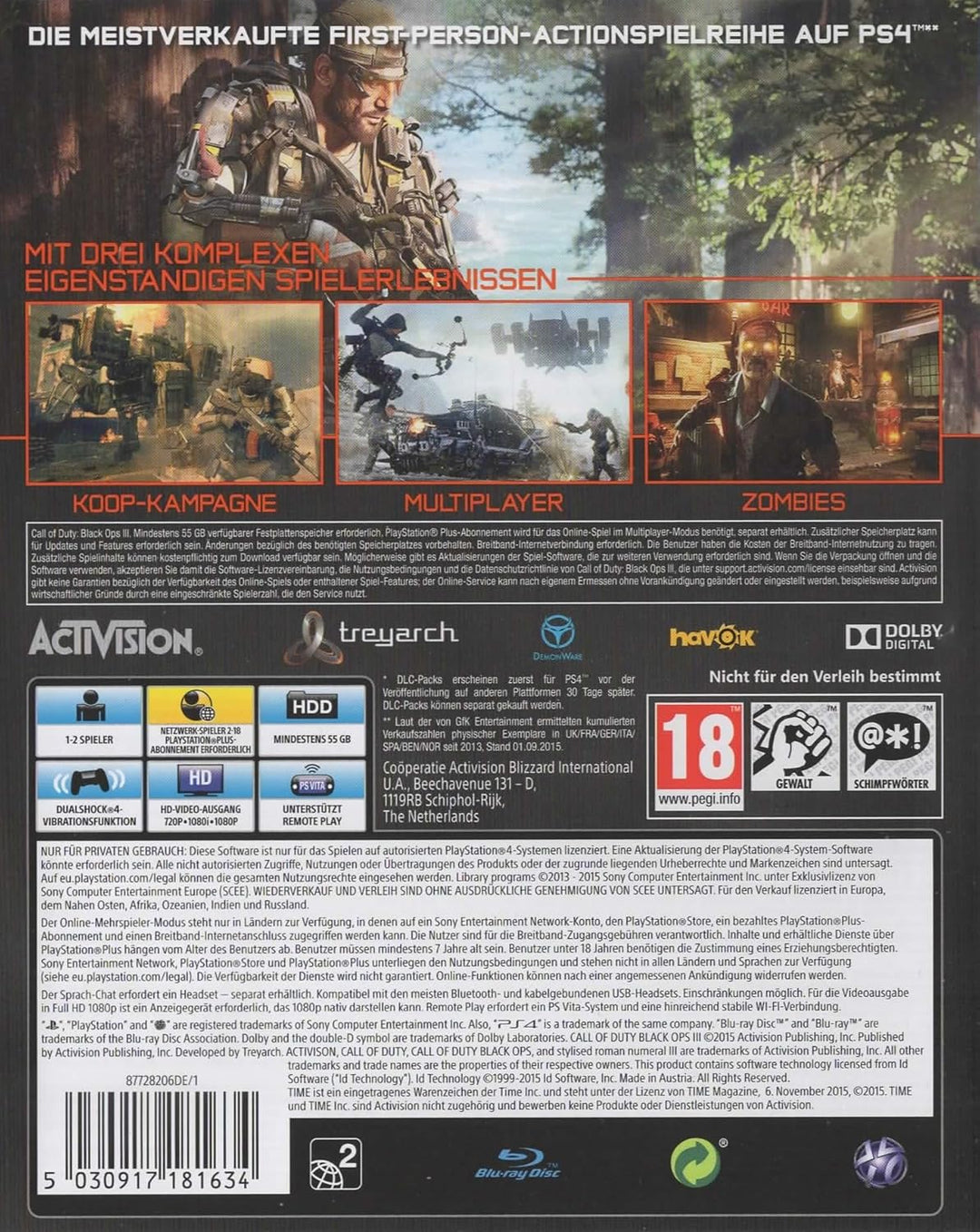 Call of Duty: Black Ops III [AT-PEGI]-[PlayStation 4] PlayStation 4 Standard, PlayStation 4 Standard