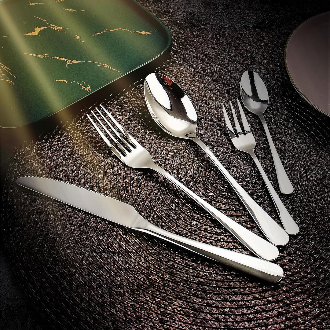 Besteck Set für 12 Personen, 60 teilig Bestecksets, Essbesteck Set inkl. Messer, Gabel, Löffel, Best