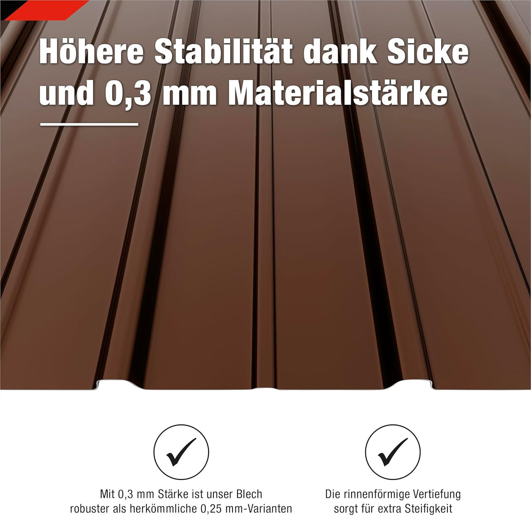 SMART Cover Set H12 Plus, 12 x Trapez-Abdeckblech 125 x 45 cm 6,75 m² Stärke 0,3 mm inkl. Schrauben