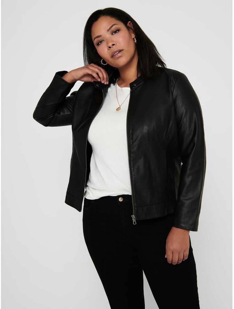 ONLY Carmakoma Robber Faux Leather Jacket 42 Schwarz, 42 Schwarz