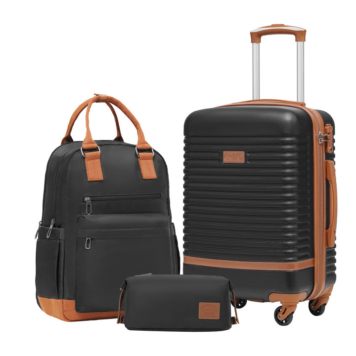 COOLIFE Koffer Trolley Koffer Reisekoffer von ABS Hartschalen Trolley 4 Rollen TSA-Schloss Der Koffe