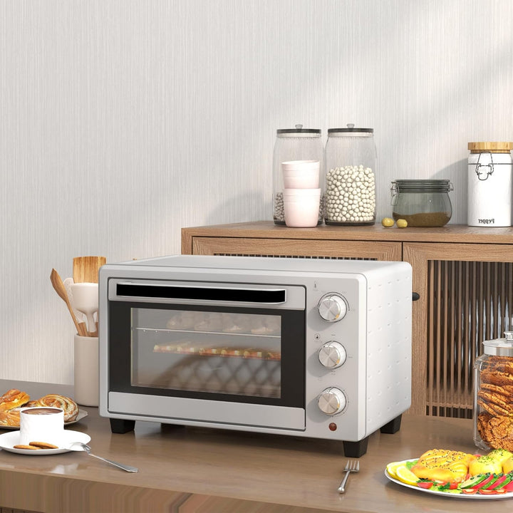 HOMCOM Minibackofen 21L mit 1 Drahtgestell und 1 Backblech 3 Kochmodi 100 °C-230 °C einstellbare Tem