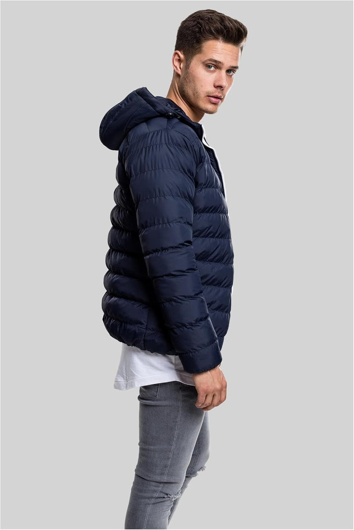 Urban Classics Herren Basic Bubble Jacket M Bleu (Marine / Weiss / Marine 496), M Bleu (Marine / Wei