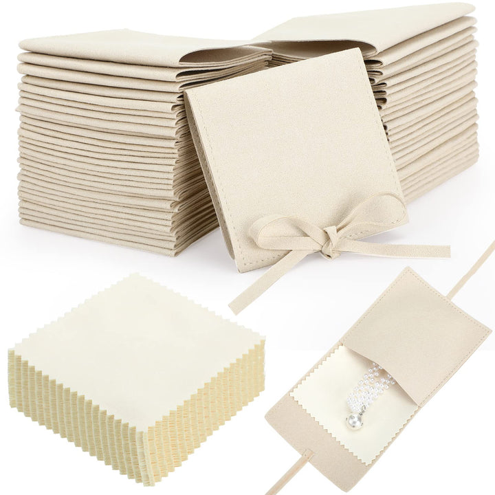120 Stück Mikrofaser-Schmuckbeutel, Schmuckverpackung, Schmuckbeutel, Geschenktüten, Fliege, Armband