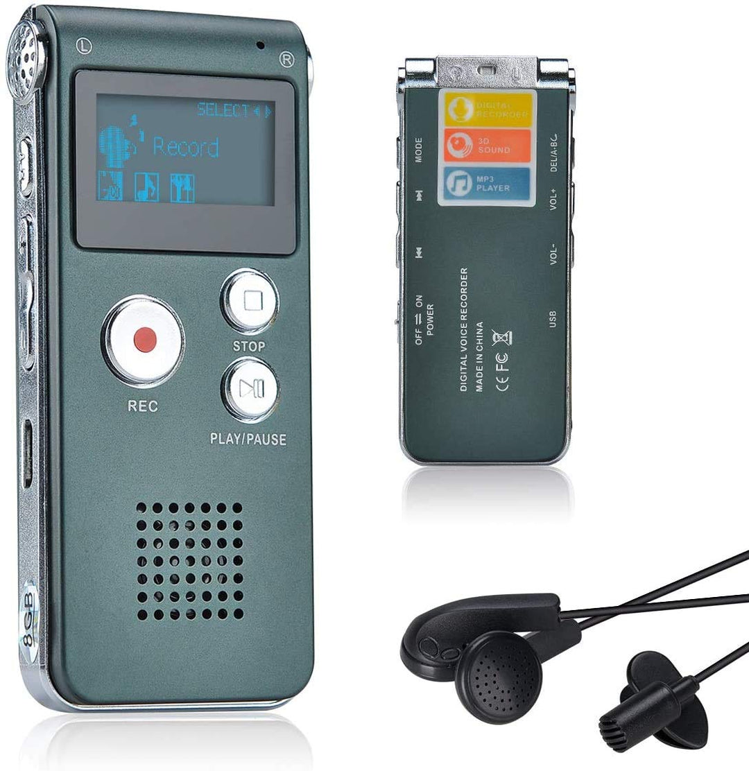 Lychee 8GB LCD Bildschirm Digitales Diktiergerät Aufnahmegerät Sprachaufnahme Audiorekorder Voice Re