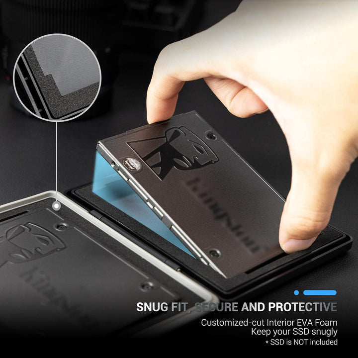 JJC SSD Speicherkarten Etui Tasche Aufbewahrung für 2,5 Zoll interne Solid State Drive, Wasserdicht