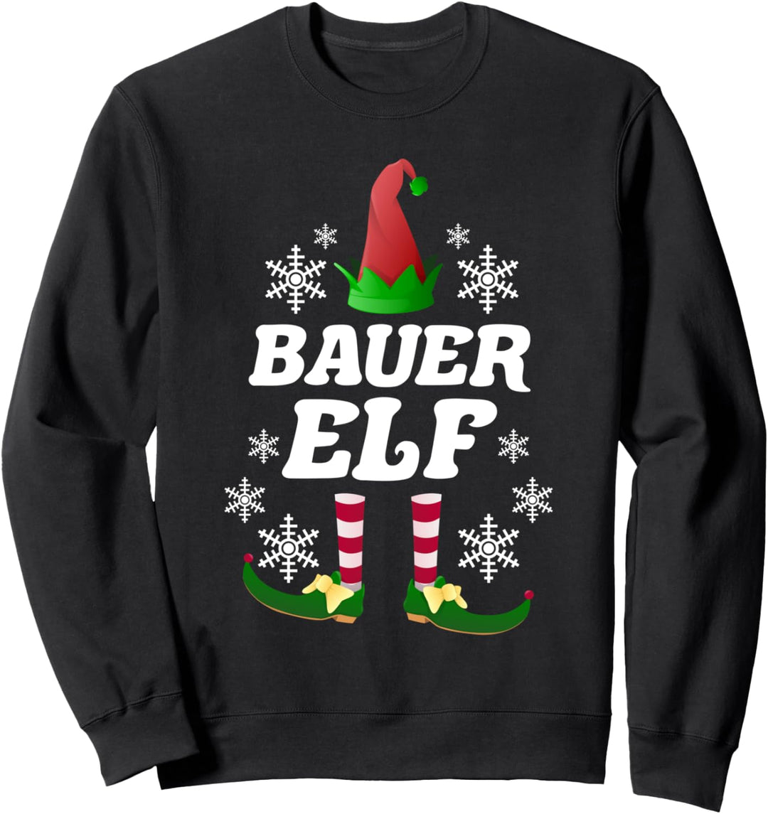 Bauer Elf Elfen Familien Outfit Weihnachten Weihnachtself Sweatshirt
