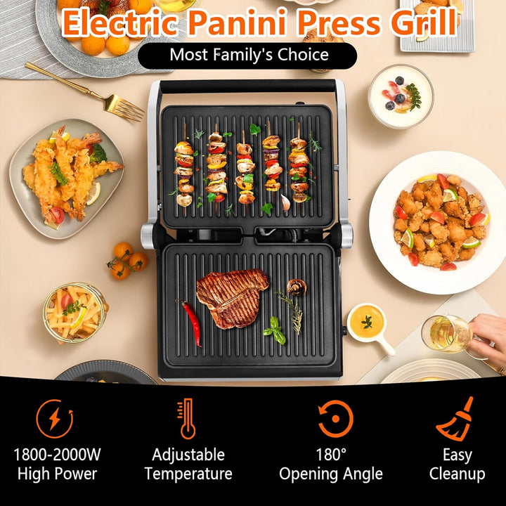 SOARS Sandwichmaker 3-in-1, 1800 – 2000 W, elektrische Panini-Maschine mit 5 Kochmodi, 200 – 230 °C,