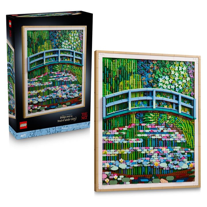 LEGO Art Claude Monet - Die Brücke über den Seerosenteich - Hängendes 3D Wandkunstwerk für die Wohnu
