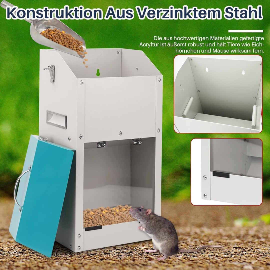 Futterautomat für Hunde - Fassungsvermögen 7 kg, Kann Das Futter Vor Feuchtigkeit SchüTzen, Anti-Nag