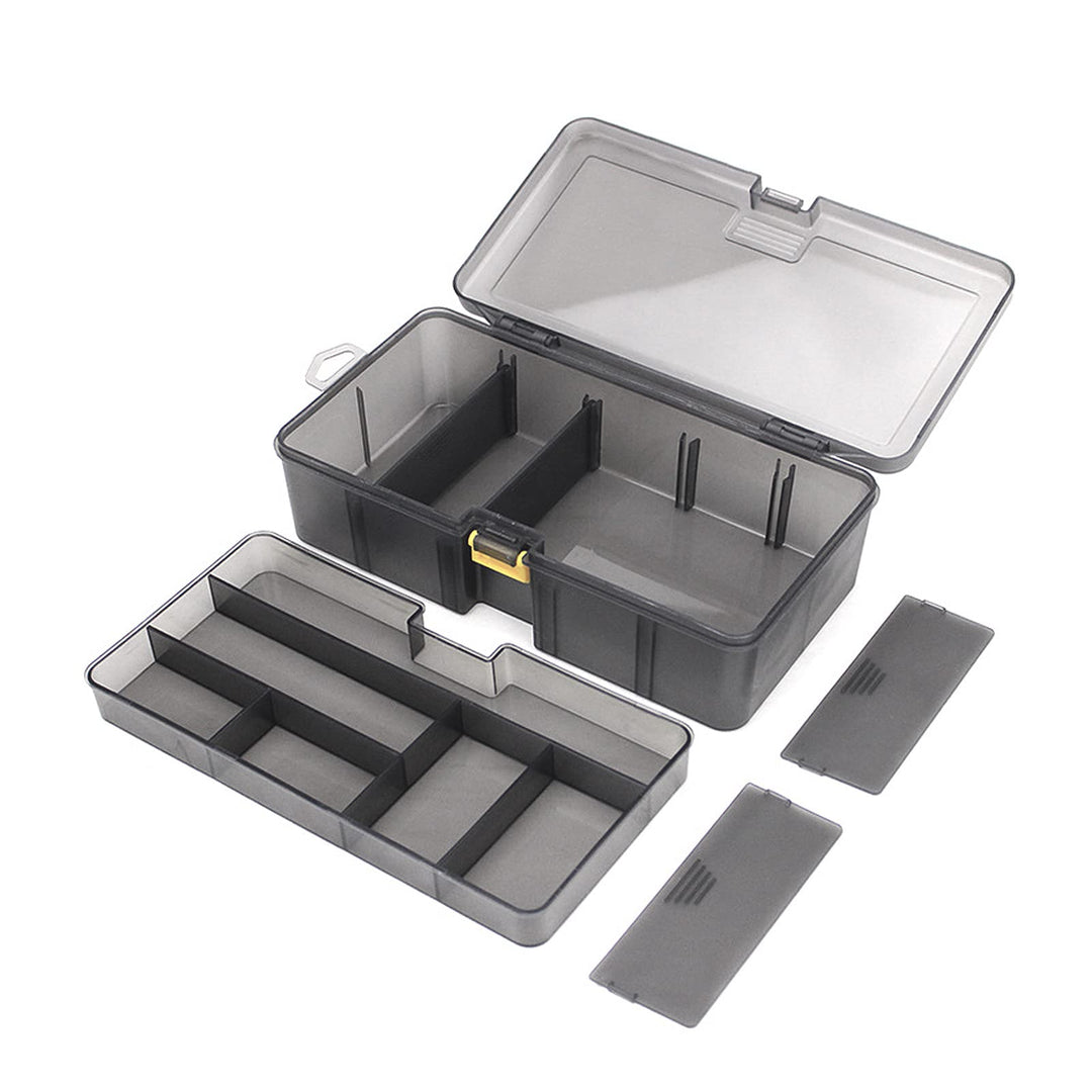 Pilipane Tackle Box Organizer Angelzubehör-Tablett,doppellagige Angelköder-Aufbewahrungsbox mit bewe