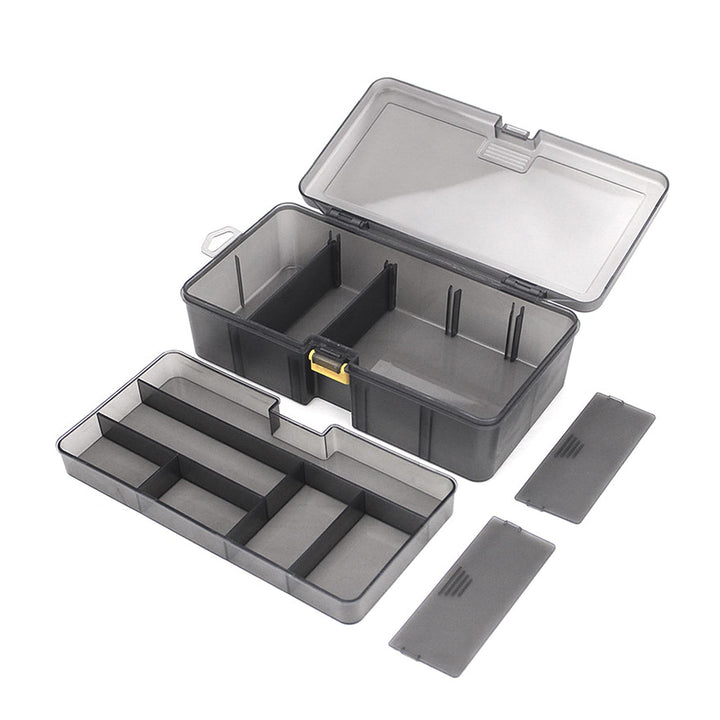Pilipane Tackle Box Organizer Angelzubehör-Tablett,doppellagige Angelköder-Aufbewahrungsbox mit bewe