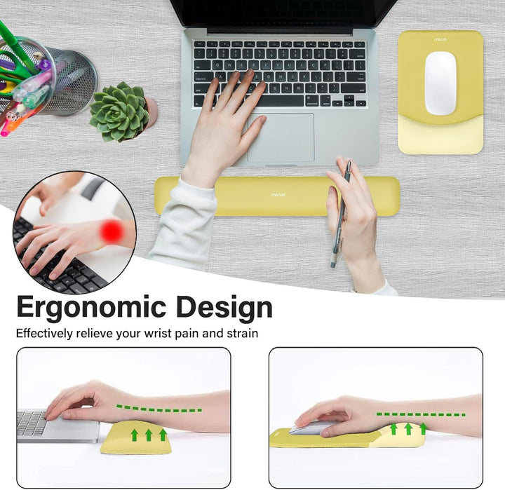 MOSISO Handballenauflage für Mauspad & Tastatur Set – Rechteckig Ergonomisches Mauspad & Handauflage