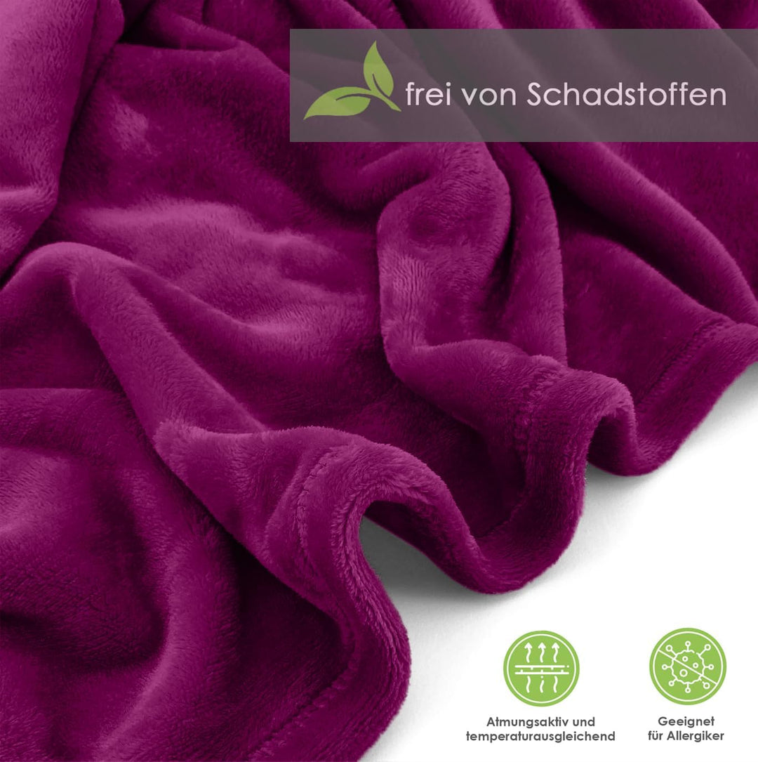 heimtexland ® Ärmeldecke TV Kuscheldecke mit Ärmeln Taschen Fusssack Super Soft Flanell tragbare Dec
