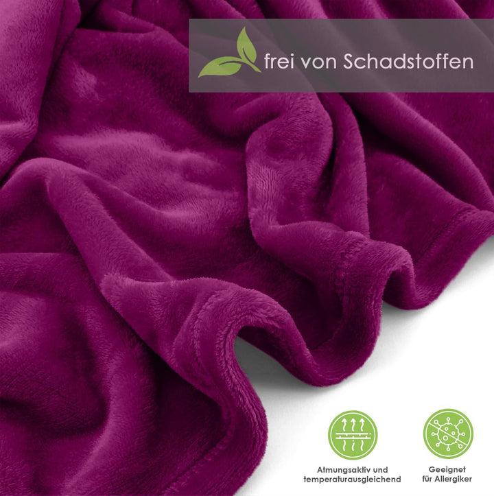 heimtexland ® Ärmeldecke TV Kuscheldecke mit Ärmeln Taschen Fusssack Super Soft Flanell tragbare Dec