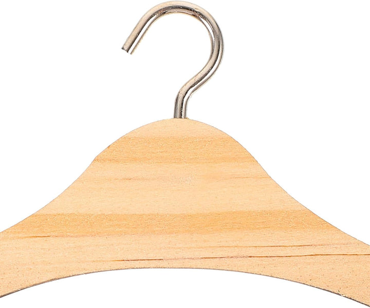 TOYANDONA 10 Stück Kleiderbügel aus Holz für Puppen, Miniatur-puppenkleiderbügel-zubehör für Bjd-Pup