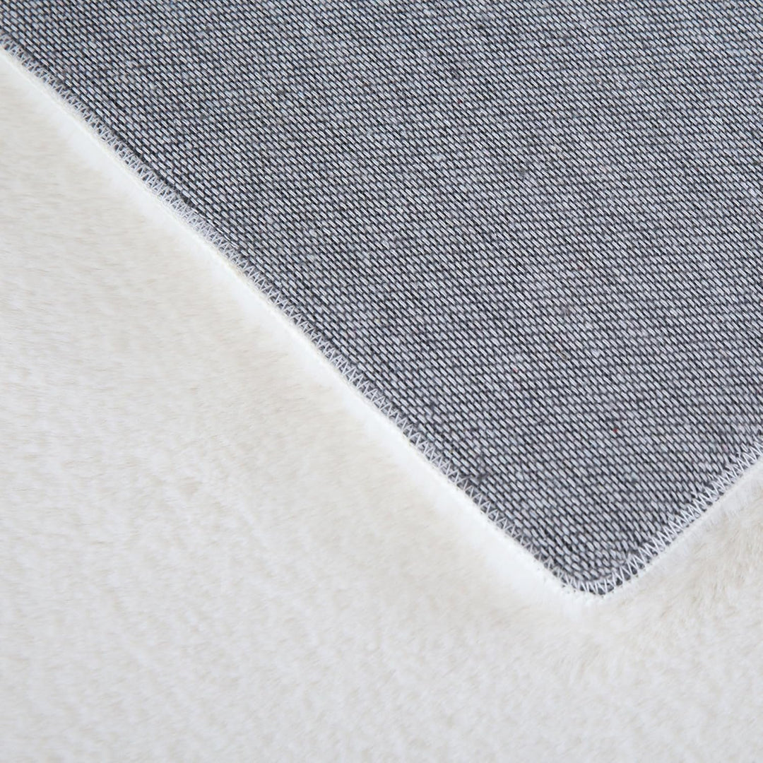 Carpetsale24 Teppich Wohnzimmer Einfarbig Modern Design 160 x 230 cm Creme - Hochflor Teppich Schlaf