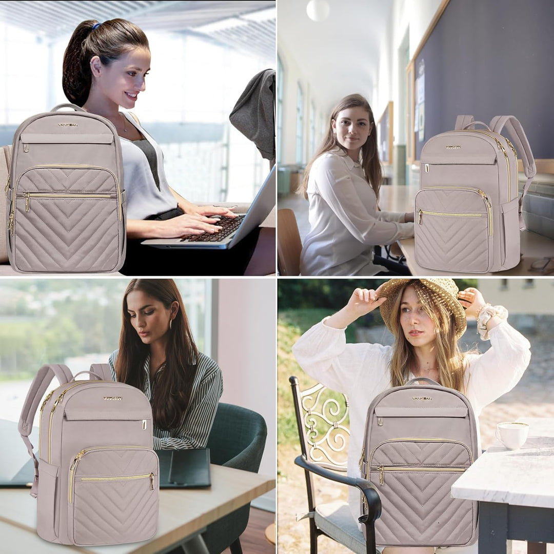 VANKEAN 15.6 Zoll Laptop Rucksack Damen, Hohe Schulrucksack Wasserdicht Damen Herren Arbeitstasche m