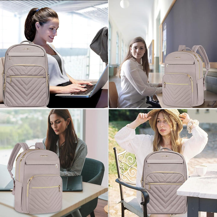 VANKEAN 15.6 Zoll Laptop Rucksack Damen, Hohe Schulrucksack Wasserdicht Damen Herren Arbeitstasche m
