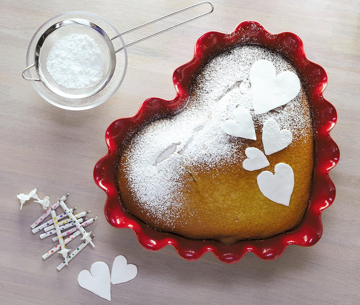 Emile Henry Backform Herzen Keramik 32, 5 x 28 x 6 cm Grand Cru Heart Shape, Heart Shape