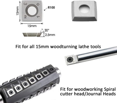 CDBP HM Vorschneid-Wendeplatten 15x15x2,5mm mit R100 Radius Schneidekante für Schaftfräser-Fräswerkz