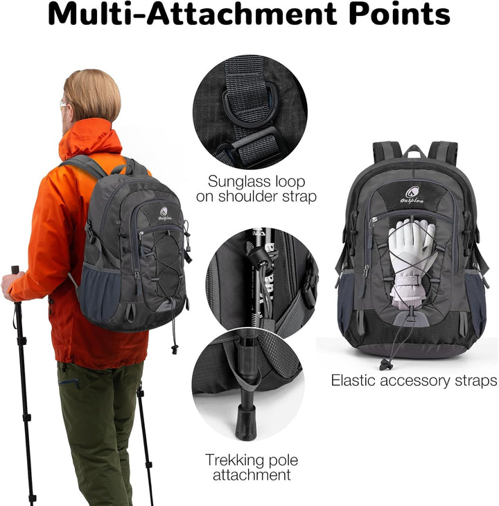 25L Wandernrucksack Damen Herren, Outdoor Rucksäcke Tagesrucksäcke, Wasserdichter Reiserucksack für