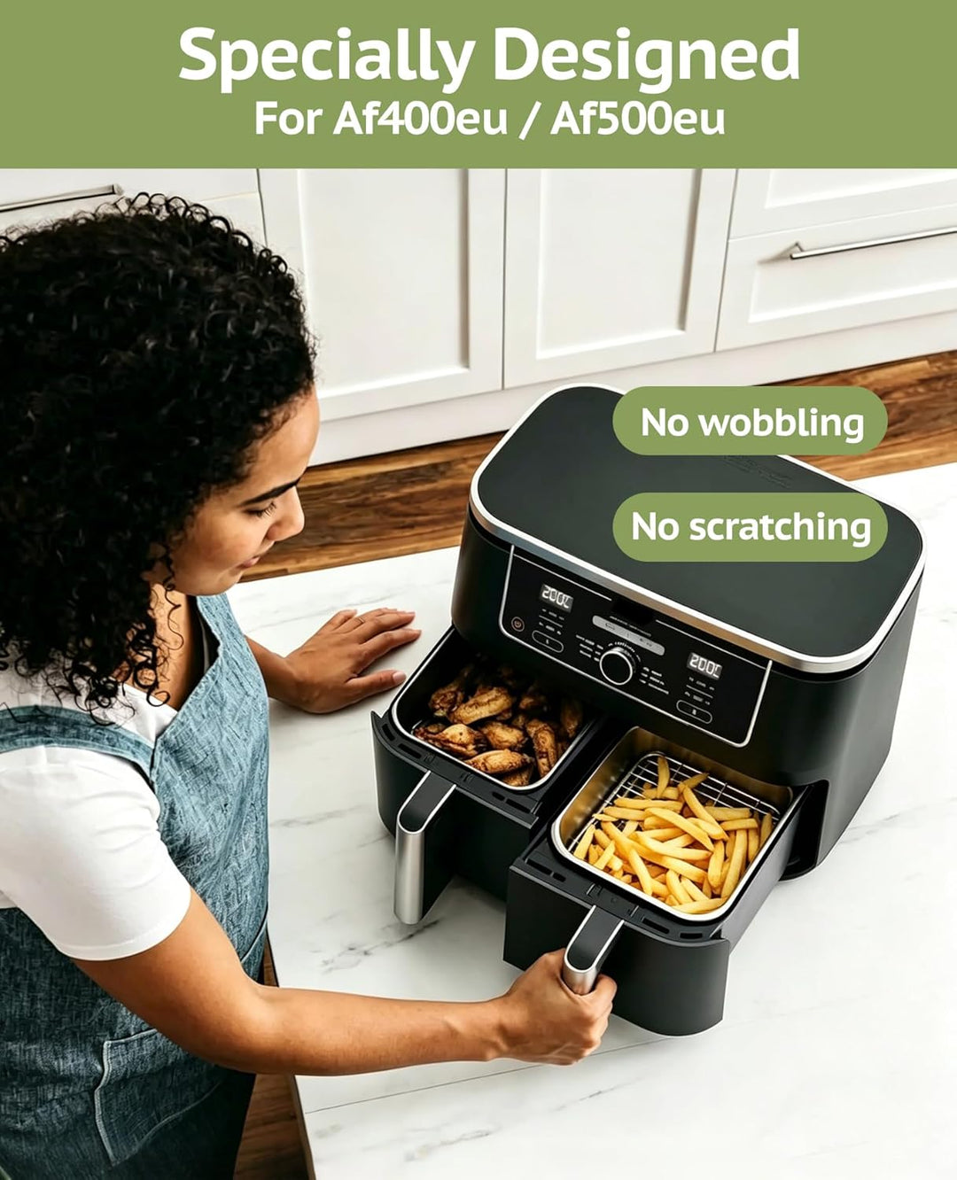 AirFryer Zubehör 6-Piece Set for Ninja Dual Zone & FlexDrawer, 2 X 304 Auflaufform Edelstahl & Grill