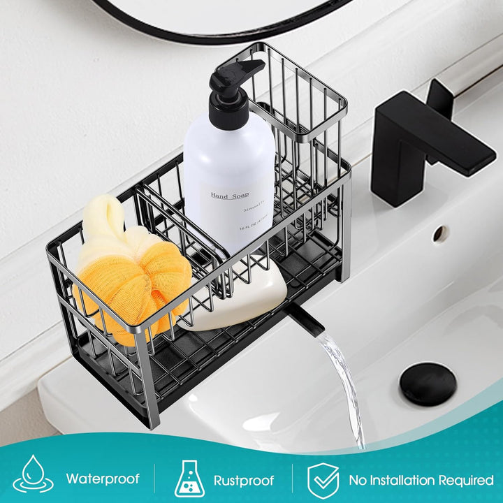 Sinnsally Spülbecken Organizer Küchen,Sink Caddy Kitchen Organizer Schwammhalter Spülorganizer Edels