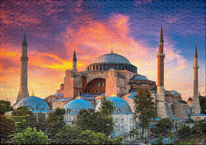 Ulmer Puzzleschmiede - Puzzle Istanbul - klassisches 1000 Teile Puzzle - Puzzlemotiv der Hagia Sophi
