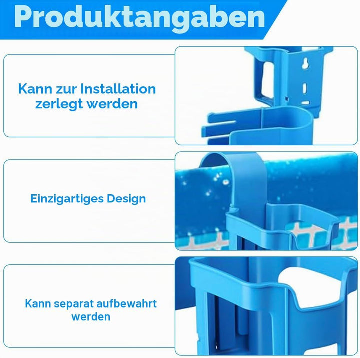Pool Getränkehalter, 4 Kunststoff Getränkehalter Poolrand, Wasserbecher Hängehalter für Schwimmbecke