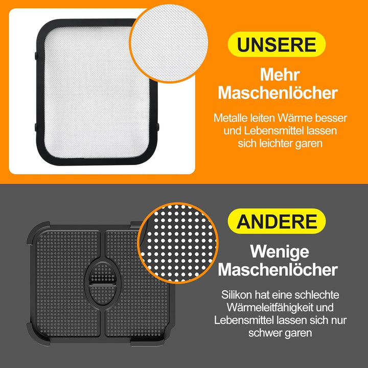 2 Stück Edelstahl Spritzschutz Heissluftfritteuse Zubehör Kompatibel mit Ninja Foodi Max Dual Zone A