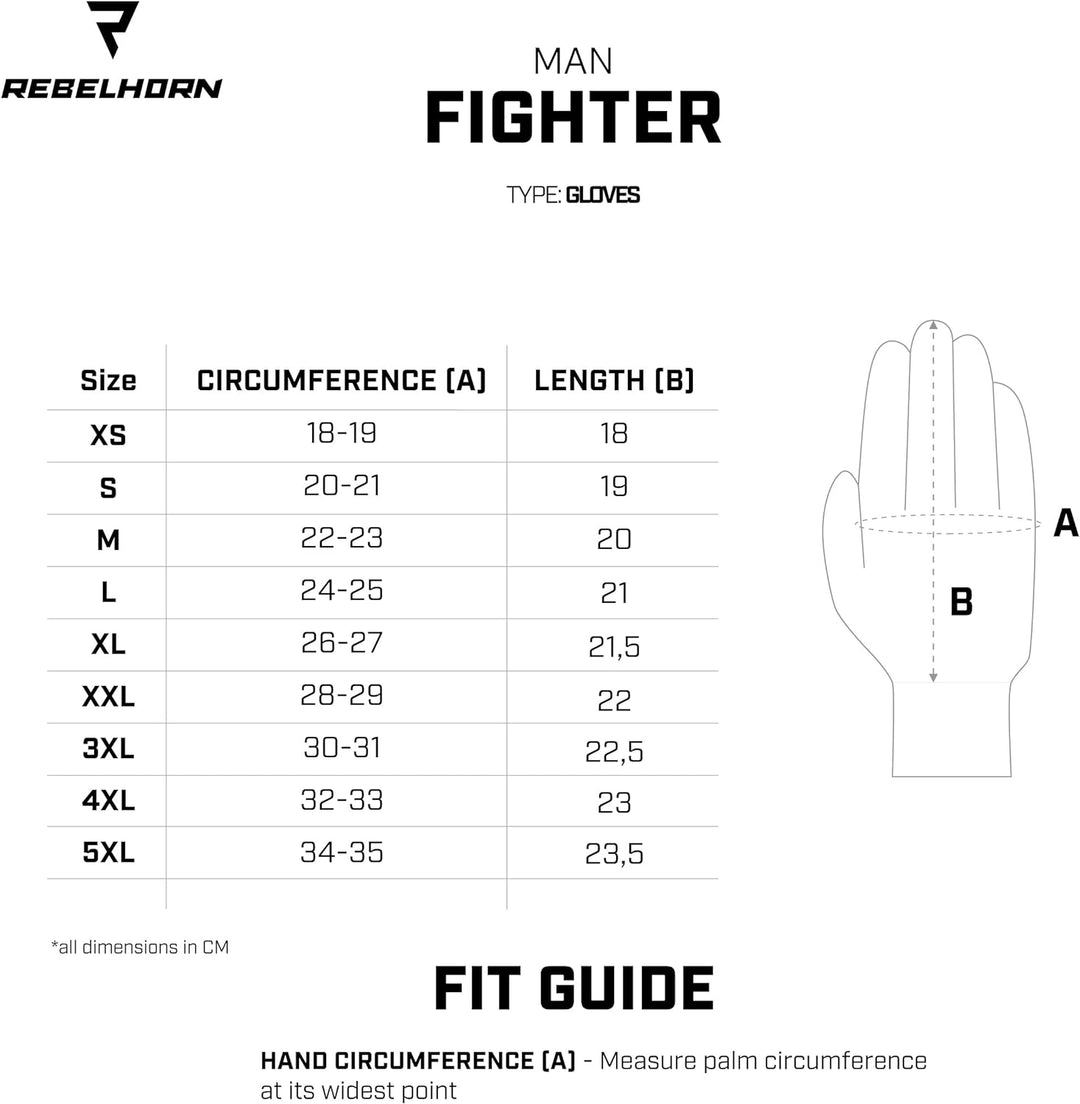 REBELHORN Fighter Motorradhandschuhe Herren | Känguru und Ziegenleder | Knöchel- und Fingerschutz |