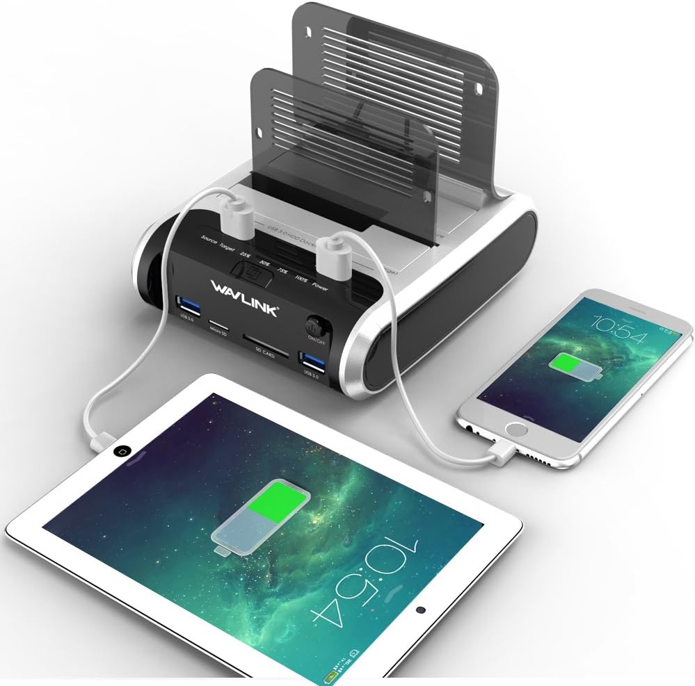 Festplatten Dockingstation, WAVLINK USB Festplatten Docking Station Offline Klonfunktion für 2,5 Zol