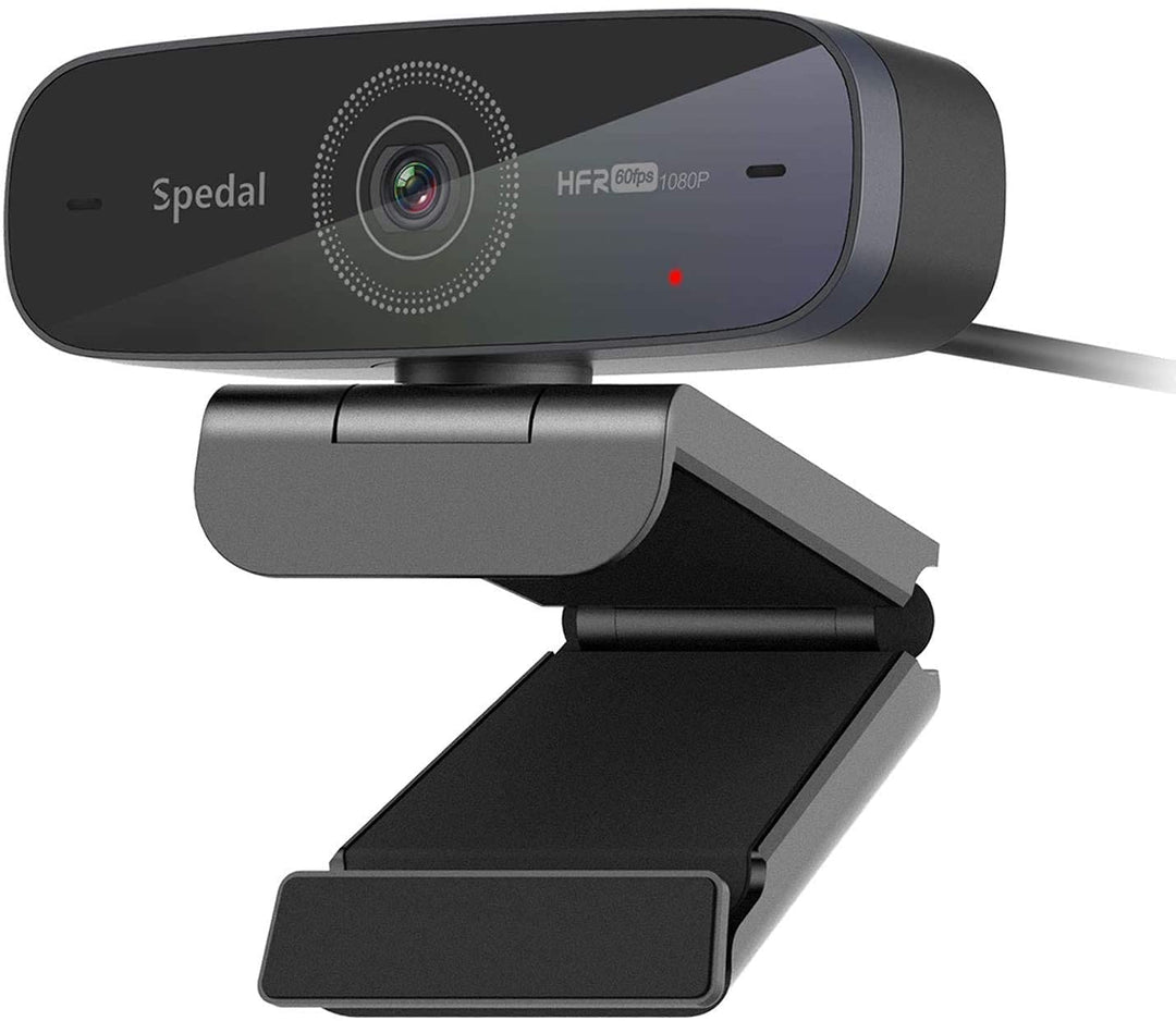 Spedal 1080P 60fps Webcam mit Stereo-Mikrofone, Autofokus Streaming Webcam, Computer Laptop Kamera f