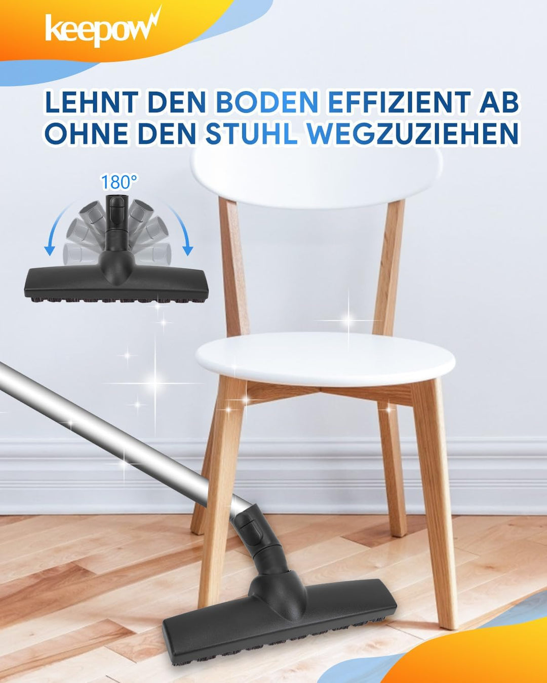 KEEPOW für Miele S8340 Parkettbürste, Bodendüse kompatibel mit Miele Staubsauger S8,S6,S5,S4,S2, S1,
