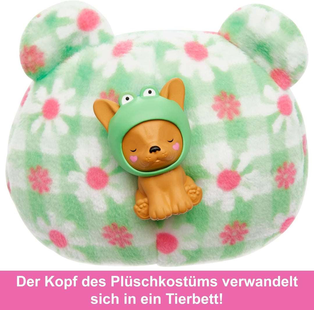 BARBIE Cutie Reveal Puppe - 6 Überraschungen in einer Verpackung, Plüschtierfreunde, Outfits und Far