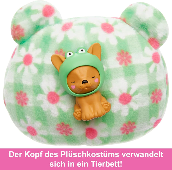 BARBIE Cutie Reveal Puppe - 6 Überraschungen in einer Verpackung, Plüschtierfreunde, Outfits und Far