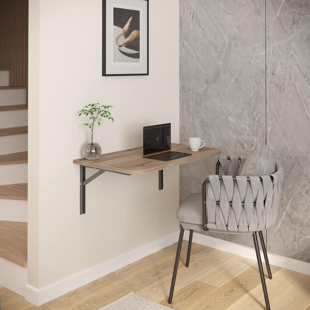 AKKE Klapptisch Wandklapptisch Esstisch - Klappbar Faltbar Platzsparend - Abgerundete Ecken - 120cm